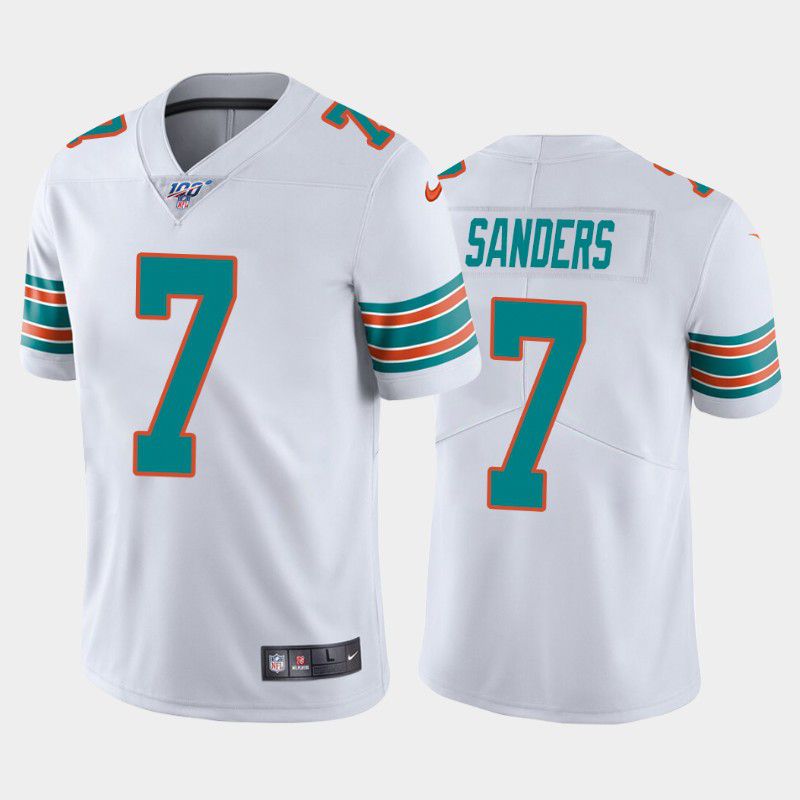 Men Miami Dolphins #7 Jason Sanders Nike White 100th Limited NFL Jersey